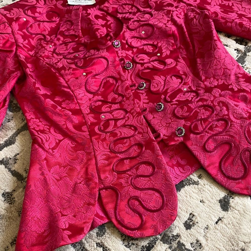 Vintage Nah Nah Collections Hot Pink Embellished Blazer Womens 6